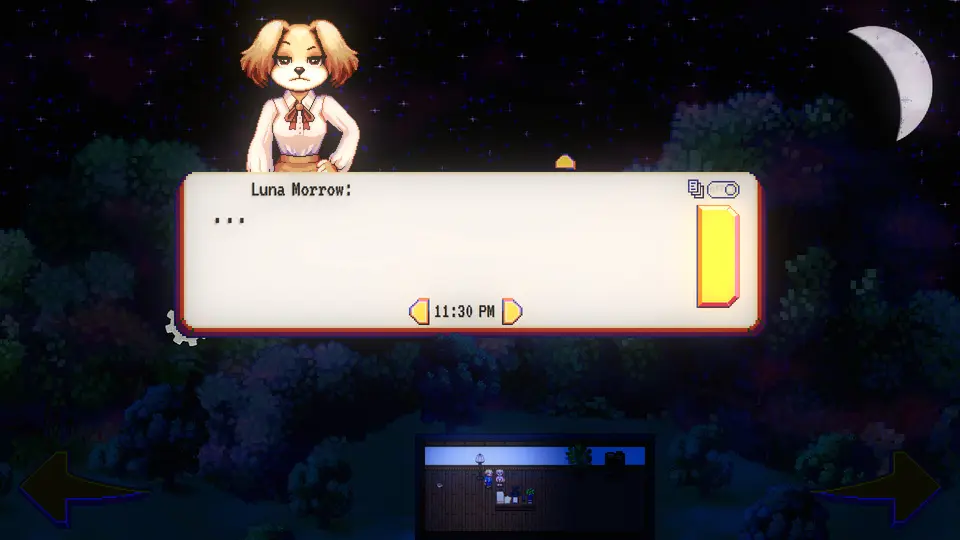 A conversation with Luna Morrow beneath a moonlit sky.